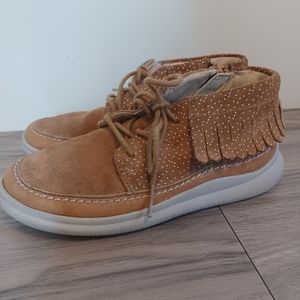 Clark's Girls Suede Mocassin Zip Sneaker